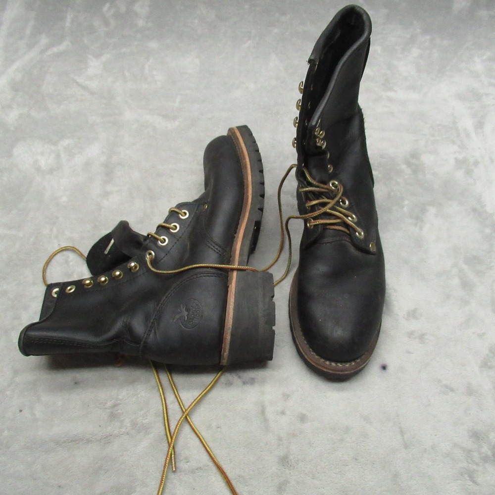 Georgia Womens 9.5M Logger Boot Black Leather Work G3290 Heavy Duty 8" Soft Toe